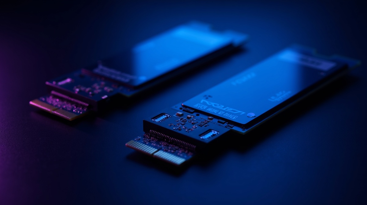Deux SSD NVMe M.2 cote a cote sur carte mere - comparaison Gen4 vs Gen5
