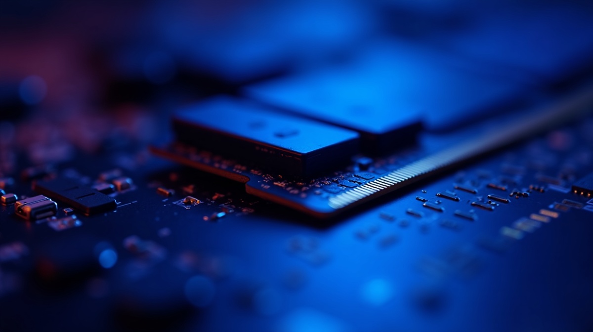 Contacts dores DDR4 macro - connecteurs barrette memoire gaming