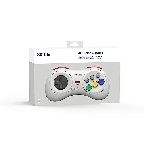 8bitdo Manette Bluetooth 8 boutons M30 Blanche compatible sur Switch Android & PC - vue 5