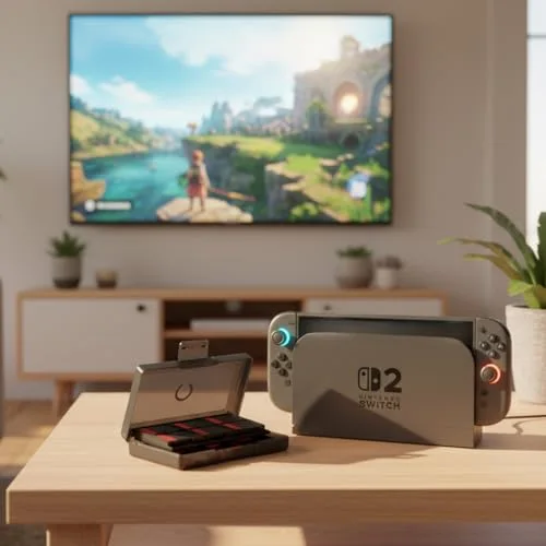Boîtier de protection et transport - KONIX - Pour cartouches de jeux Nintendo Switch 2 - Antichoc - 24 rangements - Noir - vue 4