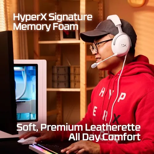 Casque Gamer Filaire HyperX Cloud III blanc pour PC PS5 PS4 Xbox XS Xbox One Switch Mac mobiles avec dongle et USB C - vue 2