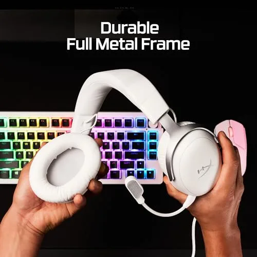 Casque Gamer Filaire HyperX Cloud III blanc pour PC PS5 PS4 Xbox XS Xbox One Switch Mac mobiles avec dongle et USB C - vue 4