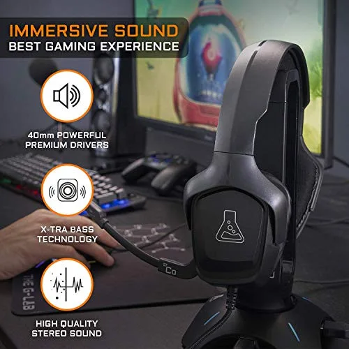 Casque Gamer Filaire - The G-Lab - KORP COBALT - Microphone - PC/PS4/Xbox One - Noir - vue 3