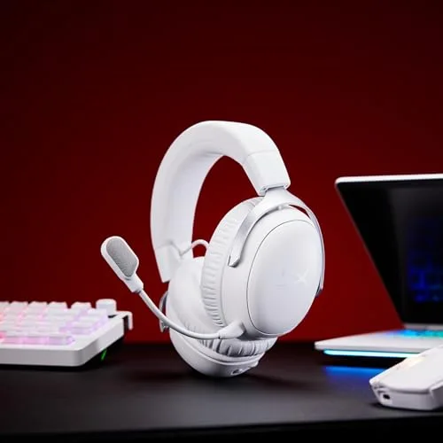 Casque Gamer Sans Fil HyperX Cloud III S Wireless blanc pour PC Mac PS5 mobiles Switch avec adaptateur USB-C vers USB-A - vue 3