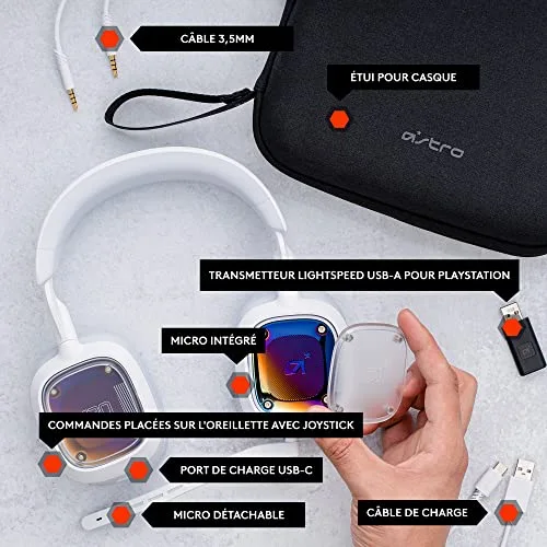 Casque gamer - Sans fil - Logitech G - A30 - PS5 PS4 PC MAC Mobile - Blanc - vue 8