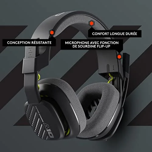 Casque Gaming Filaire ASTRO A10 2e génération avec micro pour PlayStation et PC - Noir - vue 9