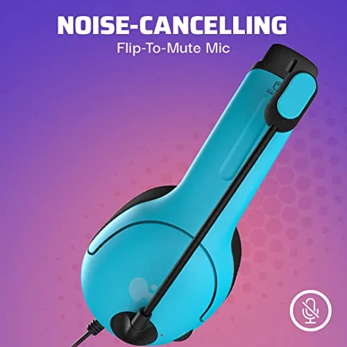 Casque gaming filaire - PDP - Airlite Nintendo Switch - Licence officielle Nintendo - Microphone flexible - Bleu néon et - vue 3