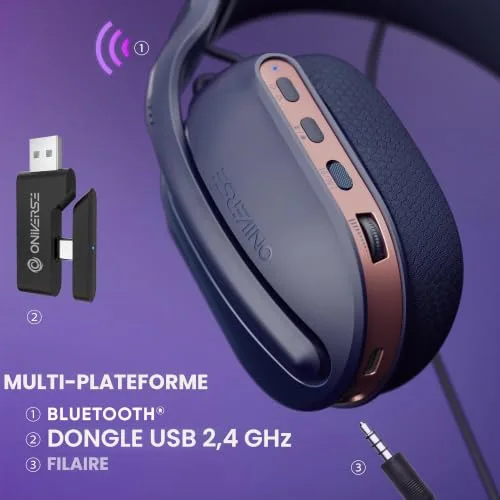 Casque gaming - ONIVERSE - Polaris - Sans fil 33h - Surround 7.1 - Compatible PS5/PS4/Switch/PC/Mobile - vue 3