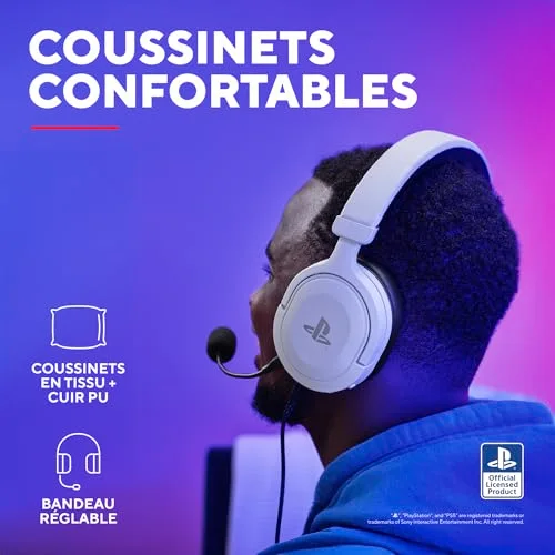 Casque gaming PS5 - Trust - GXT 498 Forta - Licence officielle PlayStation - Micro - Jack 3.5 mm - Filaire - Blanc - vue 4