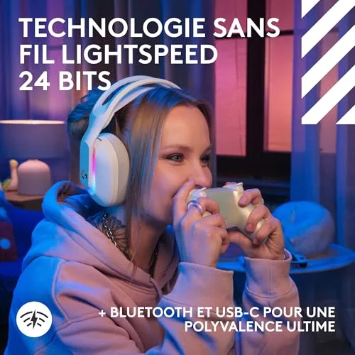 Casque gaming sans fil Logitech G Astro A20 X Blanc - vue 9