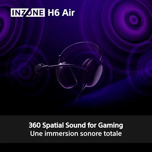 Casque gaming Sony Inzone H6 Air filaire ouvert - vue 6
