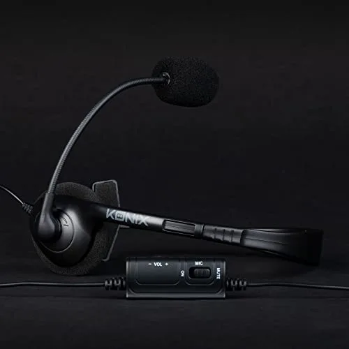Casque Konix Micro Monaural jack 3.5mm PS-100 pour PS4 - Contrôle volume par fil Filaire Perche télescopique - vue 3