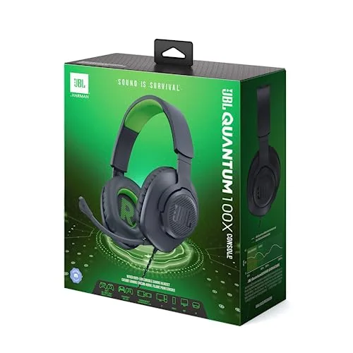 Casque-Micro Gaming - JBL - Quantum 100 Xbox - Filaire - Multiplateforme - Noir / Vert - vue 6