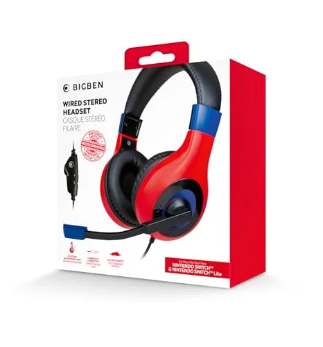Casque Stéréo - NACON - Nintendo Switch - Rouge et Bleu - Microphone pivotant - Confort optimal - vue 4