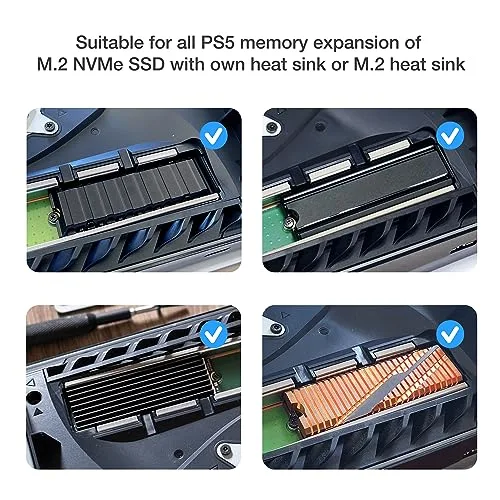 Coque de dissipation thermique - GRAUGEAR - Black - Pour SSD PS5 M.2 - Design trou respirant - vue 5