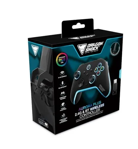 DragonShock - Manette RGB sans fil noire AURORA PLUS avec support téléphone pour Android IOS PS3 et PC Mode Turbo 800mAh - vue 2