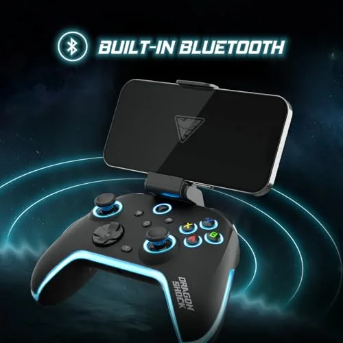 DragonShock - Manette RGB sans fil noire AURORA PLUS avec support téléphone pour Android IOS PS3 et PC Mode Turbo 800mAh - vue 5