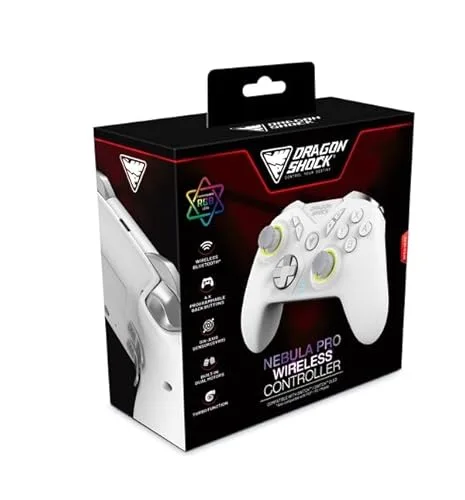 DragonShock - NEBULA PRO - Manette Gaming Blanche à Palettes Bluetooth compatible Nintendo Switch/Switch Lite/Switch - vue 2