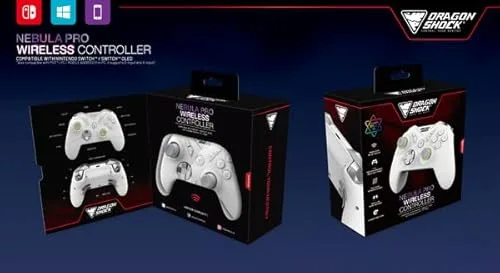 DragonShock - NEBULA PRO - Manette Gaming Blanche à Palettes Bluetooth compatible Nintendo Switch/Switch Lite/Switch - vue 4