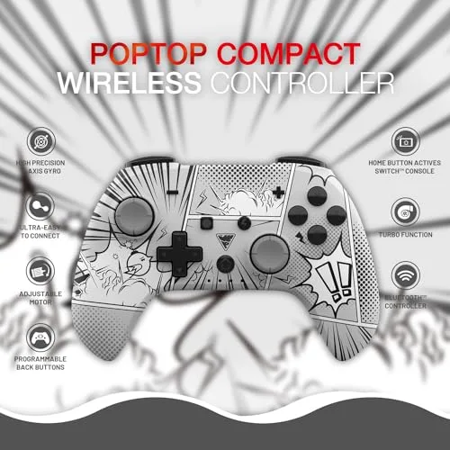 DragonShock - PopTop Manga - Manette compacte sans fil Bluetooth compatible Nintendo Switch - Switch OLED - PC - Android - vue 9