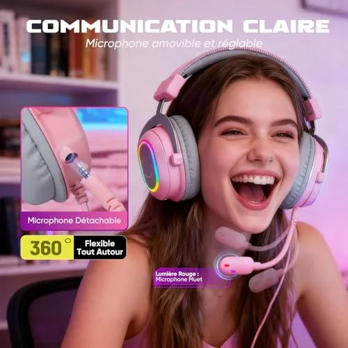 FIFINE Casque Gamer PC Casque Gaming avec Micro pour PS4 PS5 Son Surround 7.1 USB Casque Fil Gaming avec 3 Mode EQ - vue 3