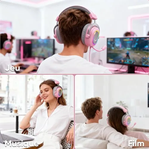 FIFINE Casque Gamer PC Casque Gaming avec Micro pour PS4 PS5 Son Surround 7.1 USB Casque Fil Gaming avec 3 Mode EQ - vue 7