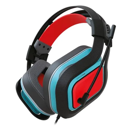 Gioteck - Casque de jeu stéréo filaire HC-9 Bleu et Rouge pour Switch/Switch Lite PC Mac et Mobile - vue 2