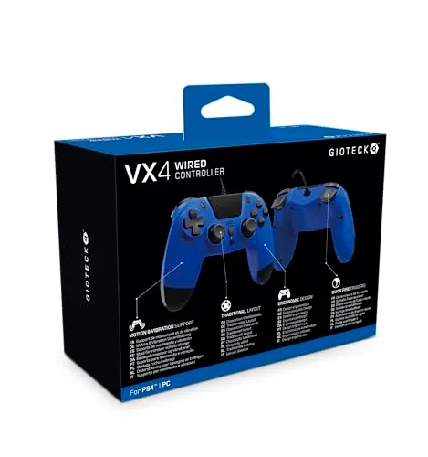 Gioteck VX-4 Manette Filaire Bleue PS4/PC - vue 5