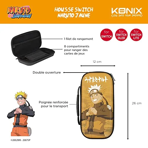 Housse de protection et transport Naruto Shippuden - KONIX - Nintendo Switch et Switch OLED - Rangement 8 jeux - Motif - vue 5