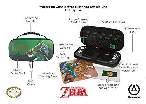 Kit de protection - Zelda : Link Hyrule - Protection écran + Chiffon + Applicateur - Switch Lite - vue 9