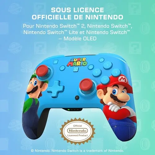 Mando Inalámbrico Turtle Beach Rematch Switch 2 Mario & Luigi RGB - vue 5