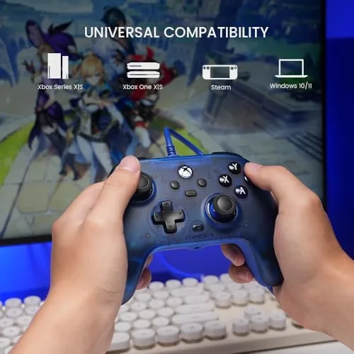 Manette de jeu - GAMESIR - T7 Blue - Filaire - Vibration intégrée - Compatible Xbox/PC - vue 4
