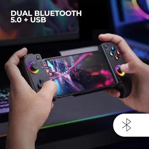 Manette de jeu - MARSGAMING - MGPX - Bluetooth 5.0 - RGB Neon - Double Vibration - vue 4