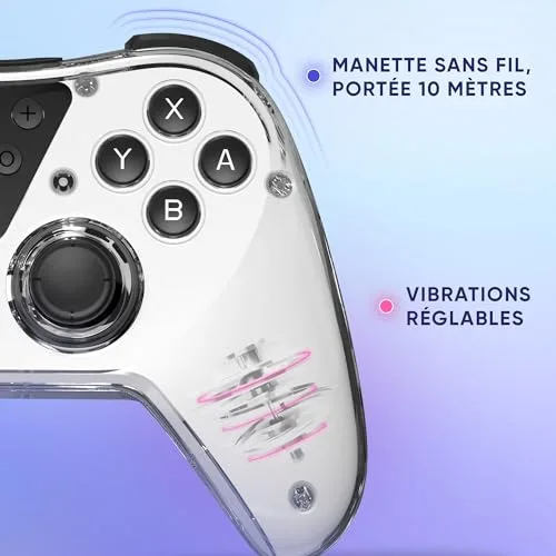 Manette de jeu - Oniverse - Astralite Blanche - Compatible Switch OLED/Lite - Sans fil - Dock de charge inclus - vue 5