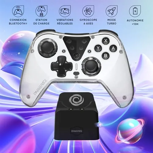Manette de jeu - Oniverse - Astralite Blanche - Compatible Switch OLED/Lite - Sans fil - Dock de charge inclus - vue 6