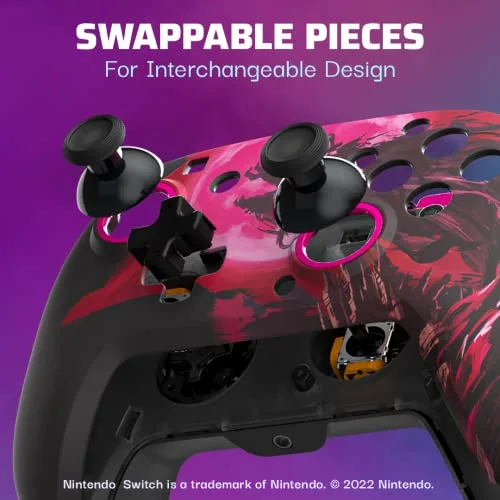 Manette de jeu - PDP - Rematch Zelda (Ganon) - Filaire - Rose - Nintendo Switch - vue 6