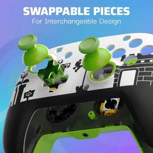 Manette de jeu - PDP - Super Mario - Filaire - Vert et Blanc - Nintendo Switch - vue 6