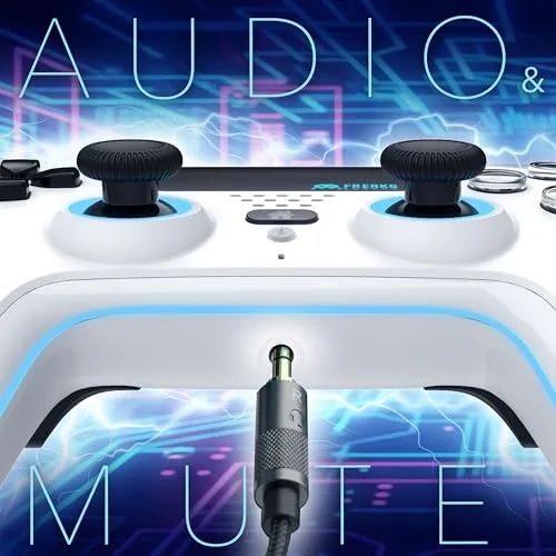 Manette de jeu - TRADE INVADERS - Manette Bluetooth pour PS5 LED - Blanche - Joysticks à effet Hall - Vibration - vue 3