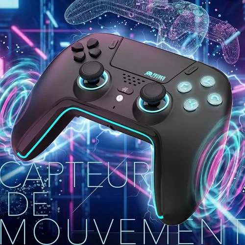Manette de jeu - TRADE INVADERS - PS5 LED - Bluetooth - Éclairage LED dynamique - Batterie 1000 mAh - vue 4