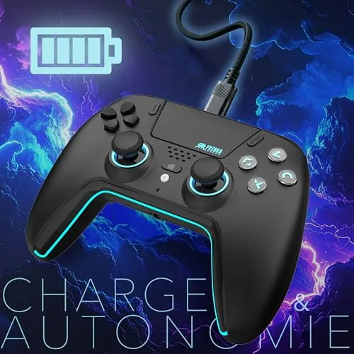 Manette de jeu - TRADE INVADERS - PS5 LED - Bluetooth - Éclairage LED dynamique - Batterie 1000 mAh - vue 6