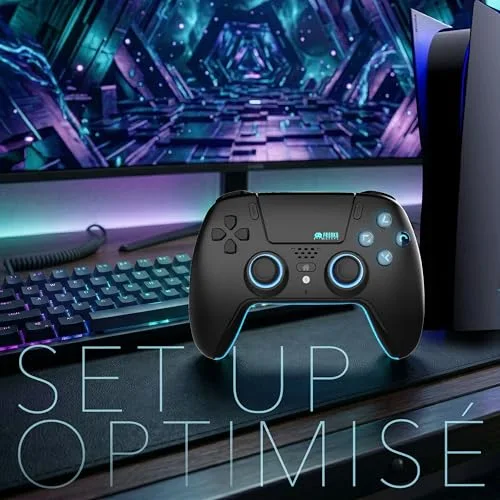 Manette de jeu - TRADE INVADERS - PS5 LED - Bluetooth - Éclairage LED dynamique - Batterie 1000 mAh - vue 8