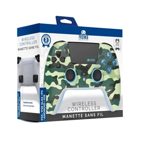 Manette de jeu - TRADE INVADERS - PS5 LED - Green Camo - Bluetooth - Joysticks Effet Hall - LED dynamique - vue 2
