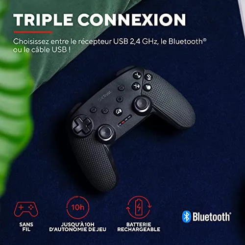 Manette de jeu - TRUST - GXT 542 Muta - Sans Fil Bluetooth/2.4GHz - 75% Matériaux Recyclés - Noir - vue 4
