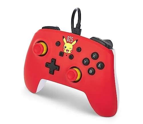 Manette filaire Gamepad PowerA pour Nintendo Switch - Pikachu Rieur - Jaune - Vibration - vue 5