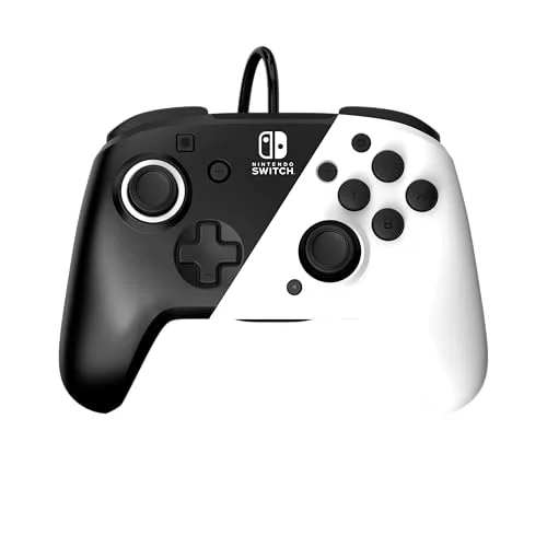 PDP Faceoff Deluxe Noir et Blanc filaire pour Nintendo Switch