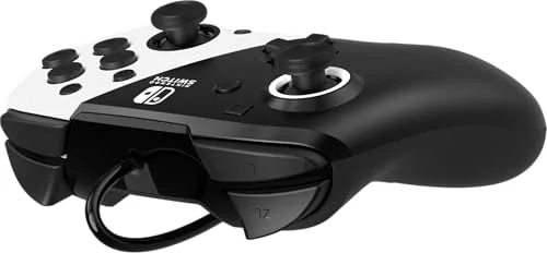Manette filaire Pdp Faceoff Deluxe Noir et blanc pour Nintendo Switch - vue 4