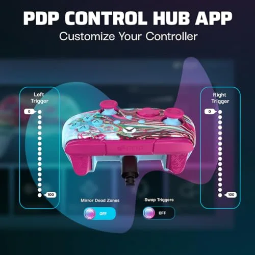 Manette filaire Pdp Rematch Glow Wired Advanced Android Dreams pour Xbox Series X S Xbox One et PC - vue 2