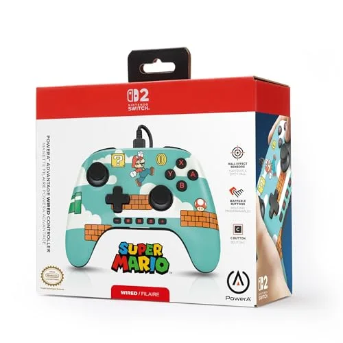 Manette filaire PowerA Advantage Switch 2 Mario Time vert - vue 8