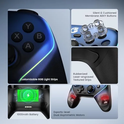Manette GameSir SuperNova T4n Pro Inalámbrico Azul - vue 5