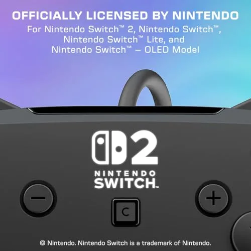 Manette Gaming filaire RGB - TURTLE BEACH - Afterglow Wave pour Nintendo Switch 2 - Noir - vue 2